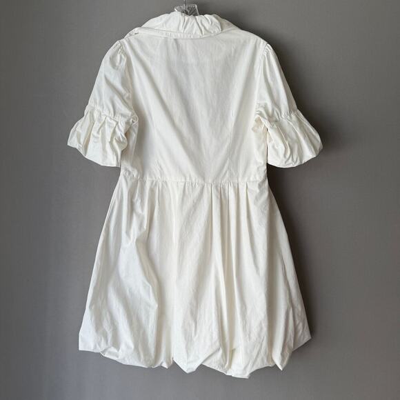 M2M sz 8 or L cream button down 100% cotton short sleeve fairy Coat - Picture 7 of 9